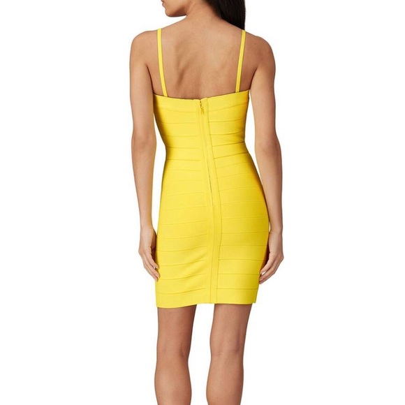 Herve Leger Yellow Bandage Dress - Picture 4 of 5